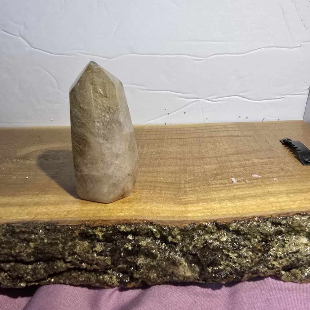 Golden Rutilated Inclusions Quartz Tower - Picture 2 of 3